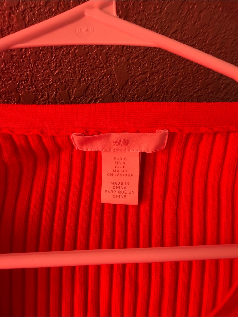 H&M Ribbed Cropped Cardigan - Bright Red - Picture 3 of 3